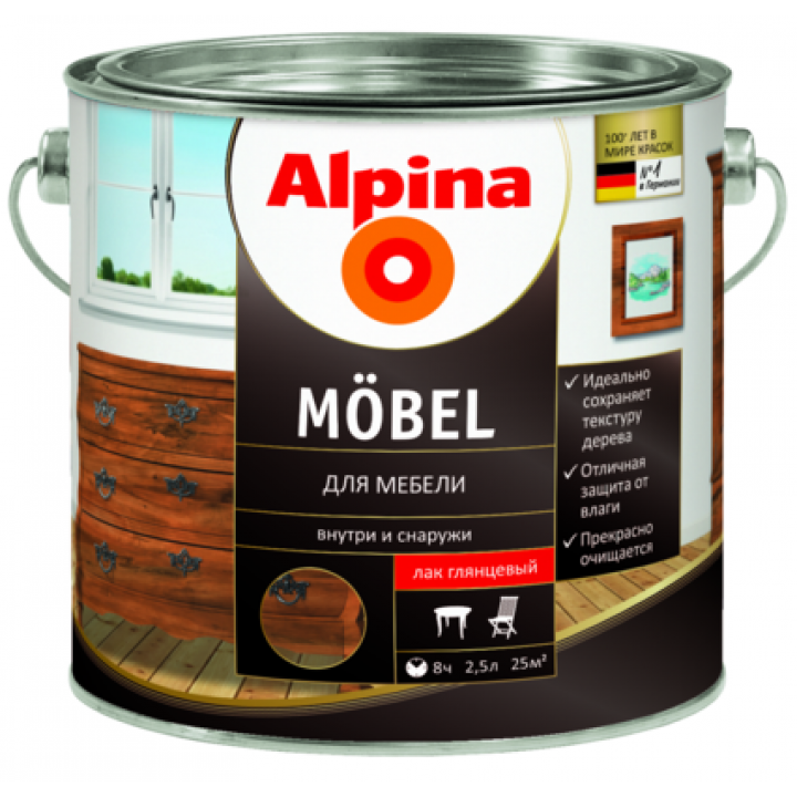 Alpina Mobel лак для мебели