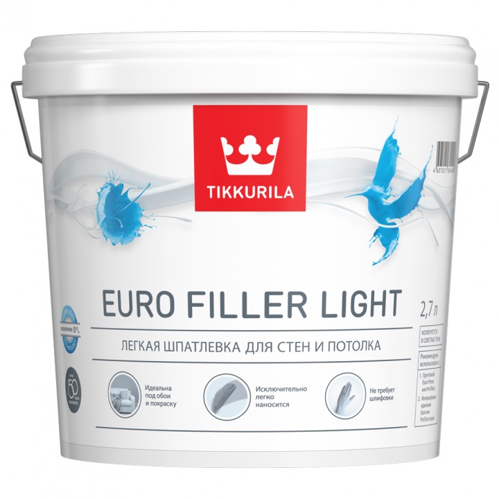 TIKKURILA EURO FILLER LIGHT шпатлевка для стен и потолка