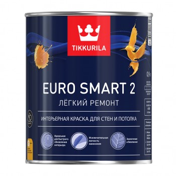 TIKKURILA EURO SMART 2 краска интерьерная для стен и потолка